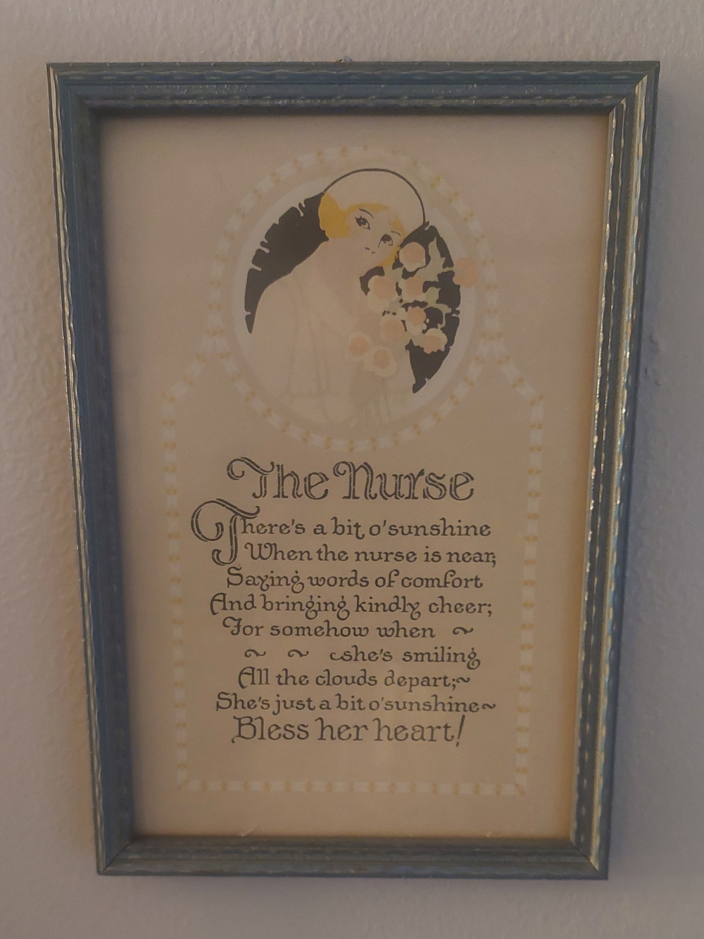 Framed 'The Nurse' Wall Art in Blue